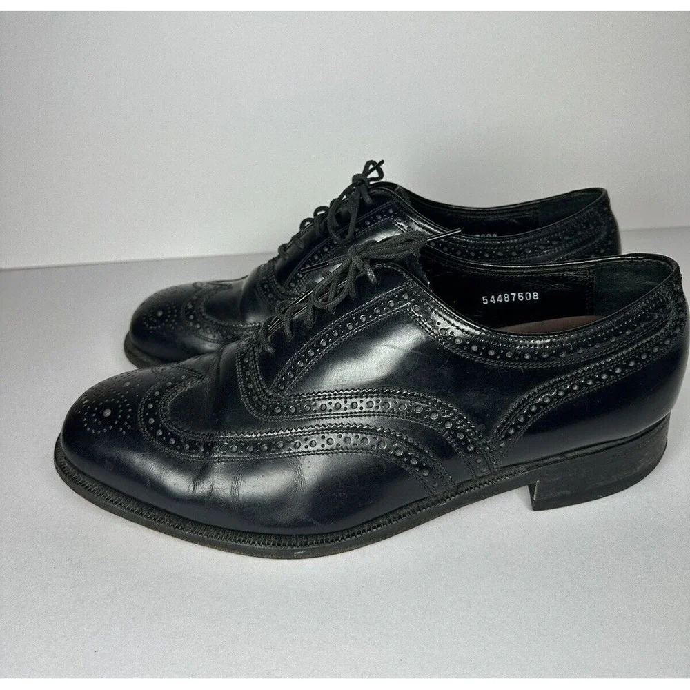 Florsheim Wingtip Oxford Mens Black Leather Brogue Dress Shoes Size 10